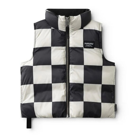 Nununu Checkmate Down Vest in Smokey Natural